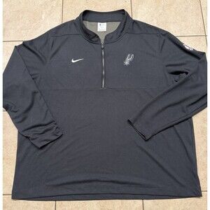 San Antonio Spurs Quarter Zip Mens XXXL Grey Nike Dri-Fit Pullover Performance